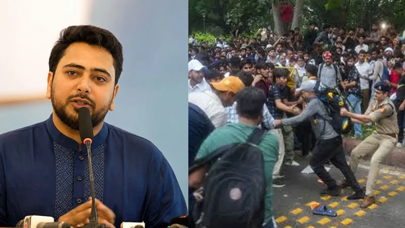 আন্দোলনরত তরুণদের সঙ্গে দৃঢ় সংহতি প্রকাশ নাহিদ ইসলামের