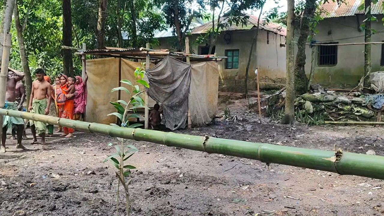 ভালুকায় জমি দখলের চেষ্টায় গাছ কাটার অভিযোগ