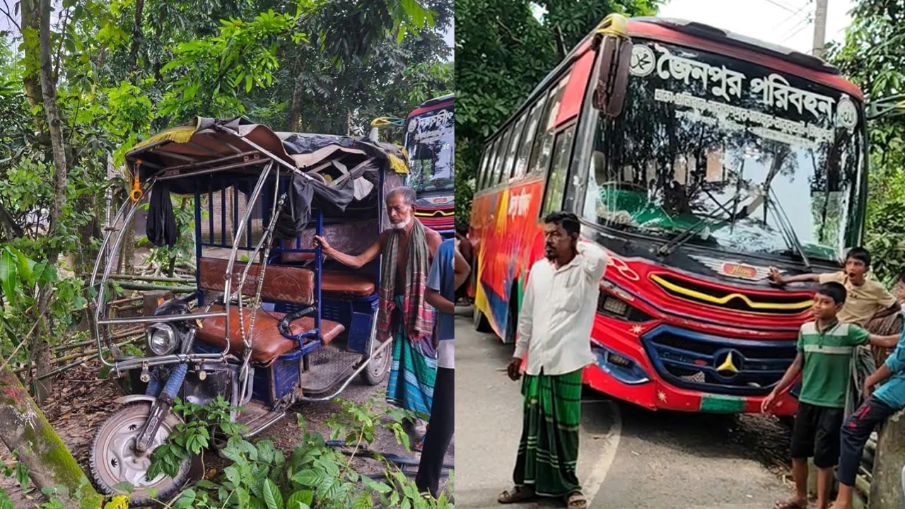 চাঁদপুরে বাসের চাপায় অটোরিকশার আরোহী নিহত