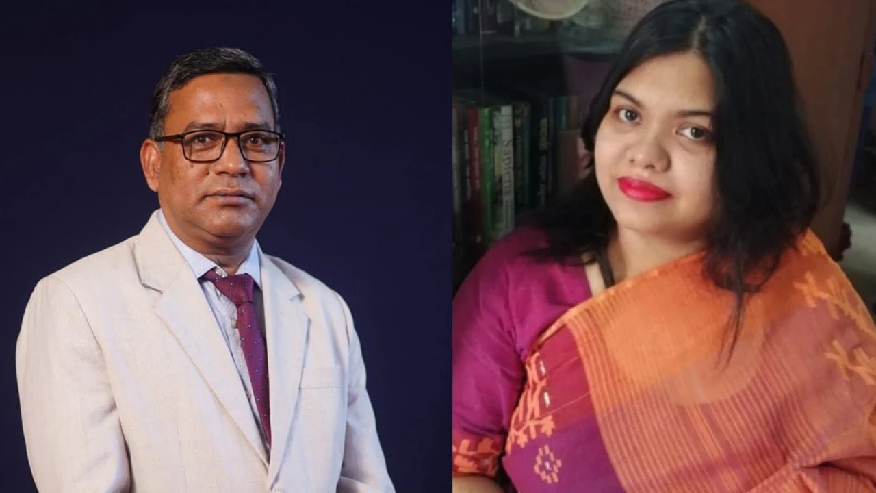 জাতীয় সংগীতের ব্যাকগ্রাউন্ডে মৃত্যুদণ্ডপ্রাপ্ত শেখ হাসিনার ছবি, নোবিপ্রবির ২ শিক্ষককে শোকজ