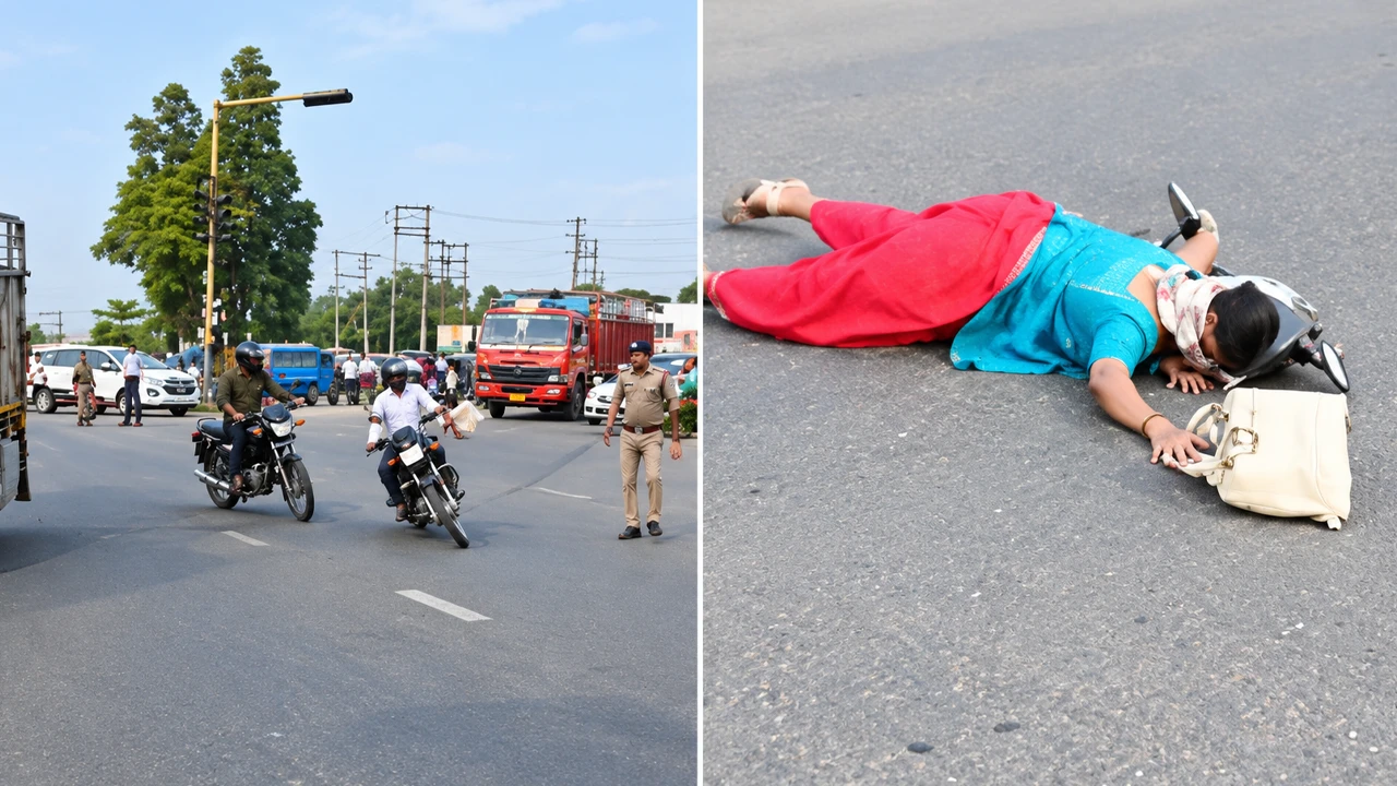 জরিমানার ভয়ে রাস্তায় স্ত্রীকে ফেলে পালালেন বাইকচালক